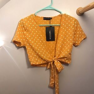 Yellow polka dot top
